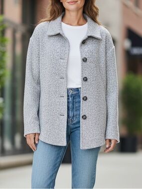 Northern Reflections Grey & White Comfort Soft Cozy Fall Winter Sweater Size L